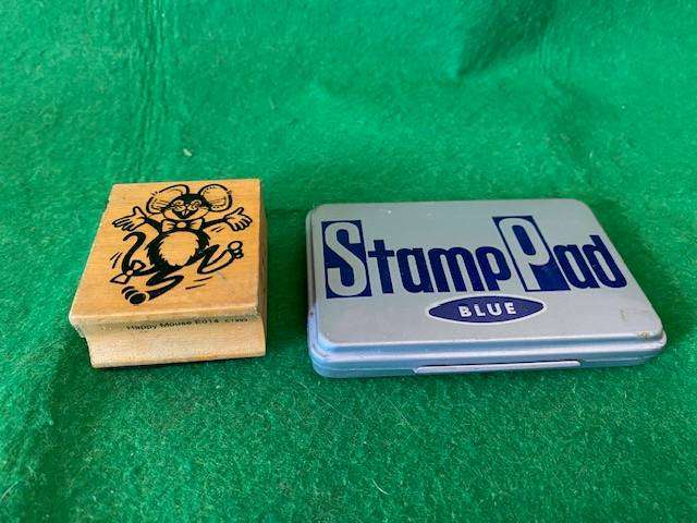 MOUSE STAMP WITH STAMP PAD 3CM X 3CM