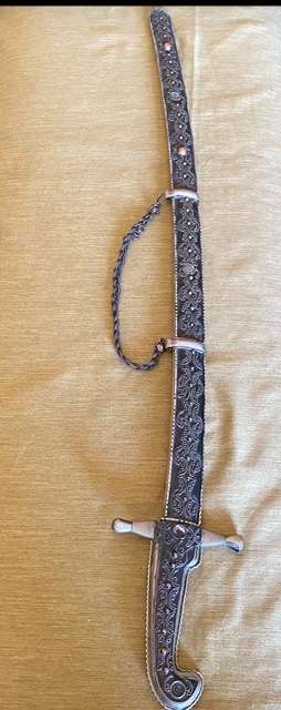 Middle East SWORD IN SCABBORD with silver filigree detail