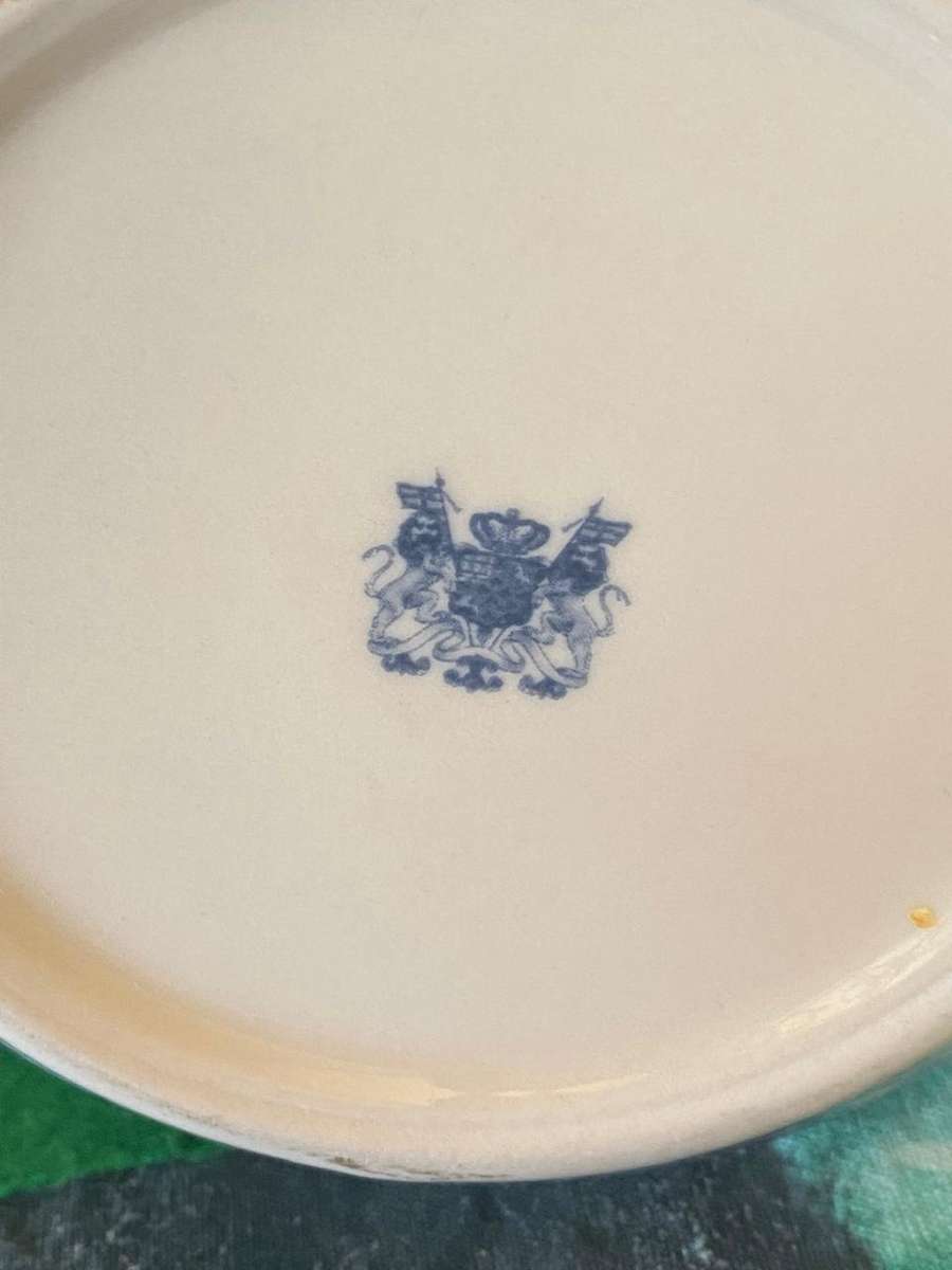 PITCHER WITH INDIAN DELFT /RAMPANT LION MARKINGS