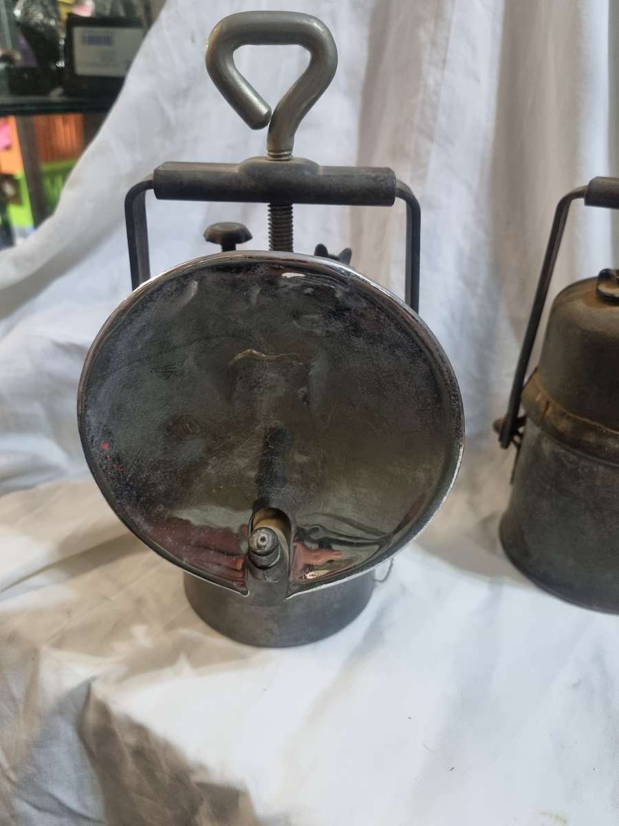 3 miners carbide lamps
