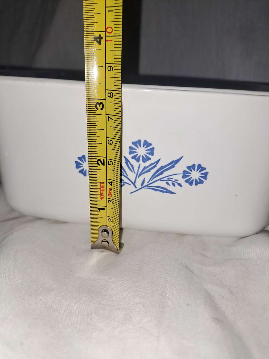 Blue and white corn flower corning ware