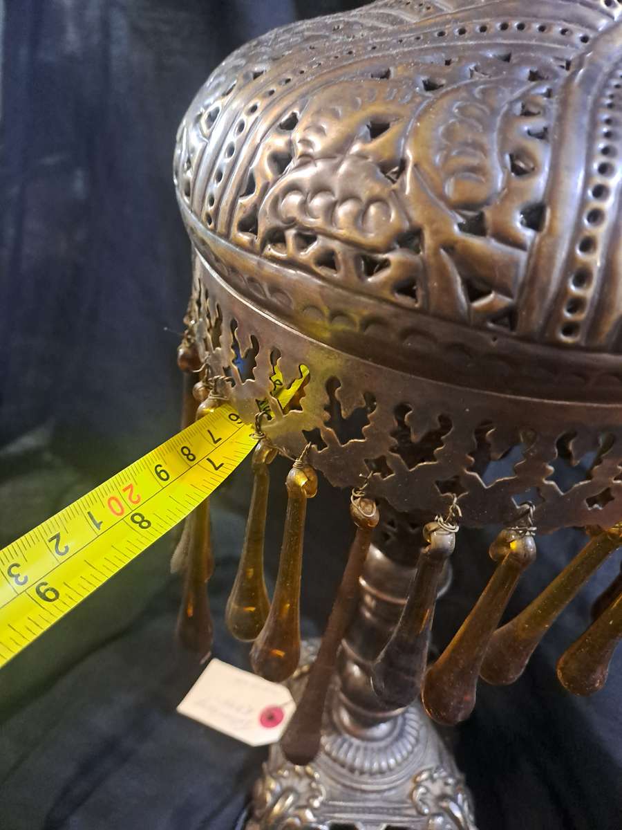Vintage Moroccan metal lamp (works)
