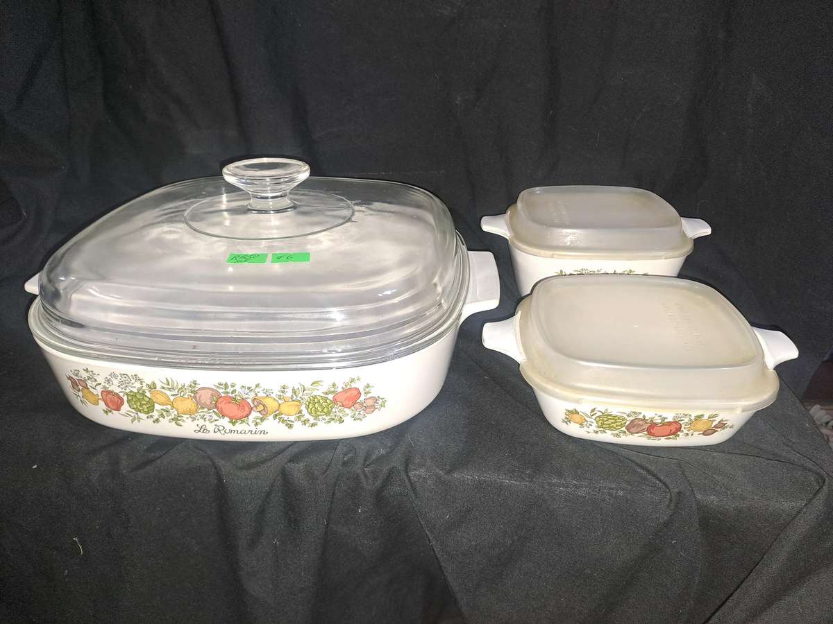 Vintage spice of life corning ware set of 3