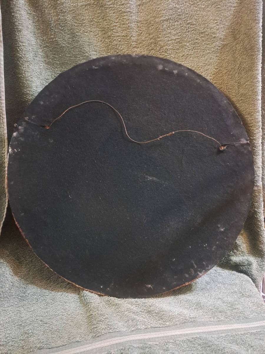 Vintage Hand beaten copper mirror 54cm in diameter