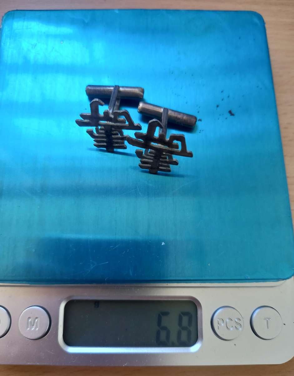 Silver cufflinks with Chinese symbol