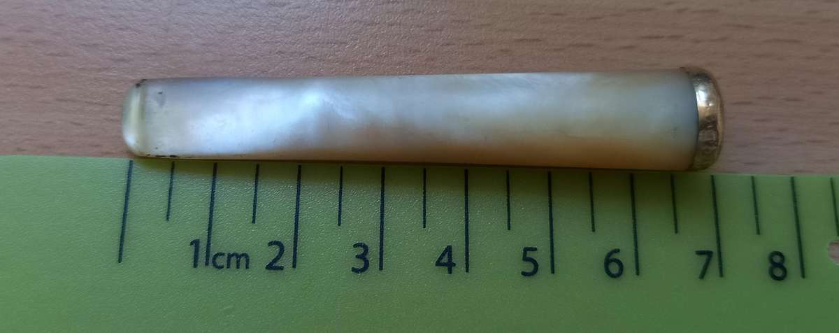 Antique mother of pearl gold-tipped cheroot/cigarette mouthpiece in hallmarked silver case 1911