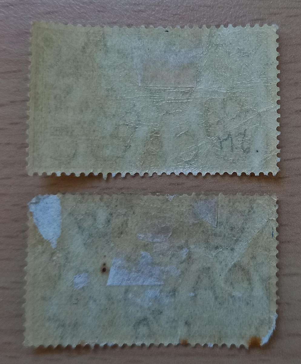 New Hebrides 5d over 2 /2d used (poor) + 5d 1911