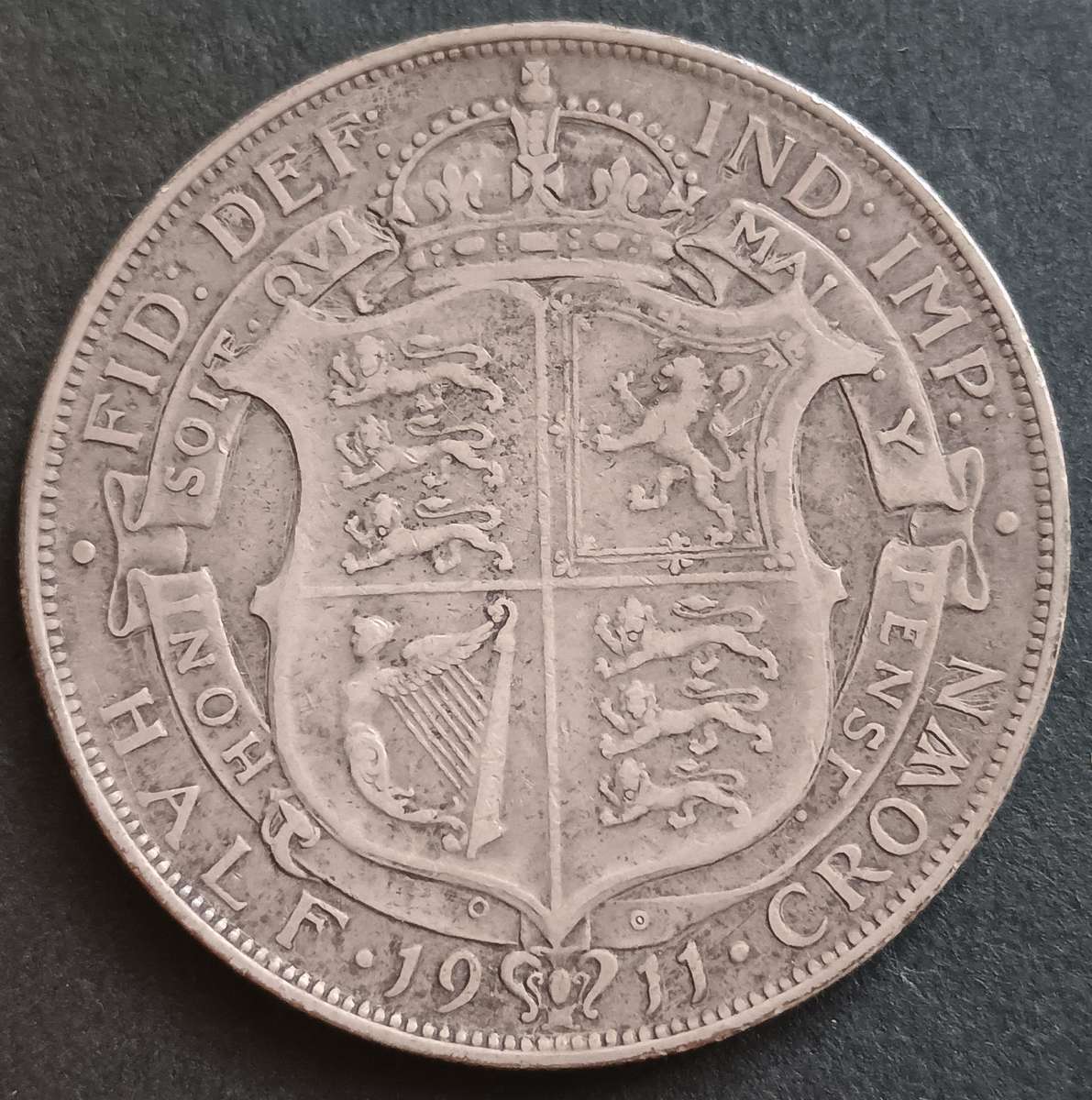 Great Britain sterling silver half crown 1911