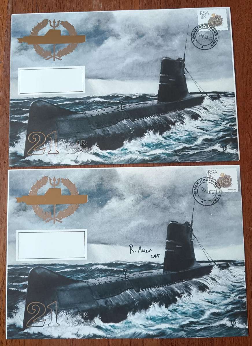 RSA 1990 limited FDC 21 years of submarine fleet (x2) - one signed by Captain Auer