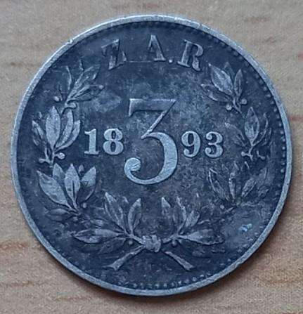 ZAR 3 Pence 1893