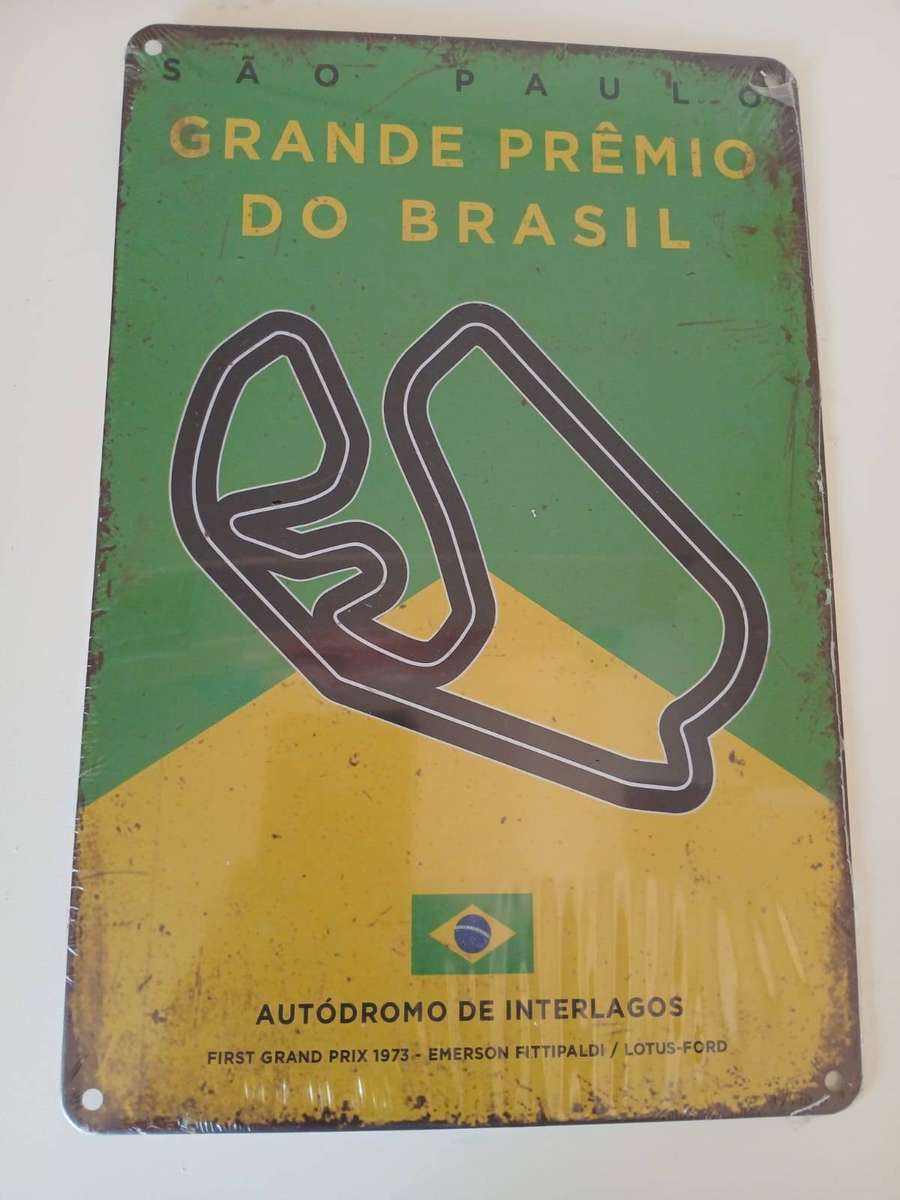Brazilian Formula 1 Grand Prix Vintage-Style Sign (Unopened)