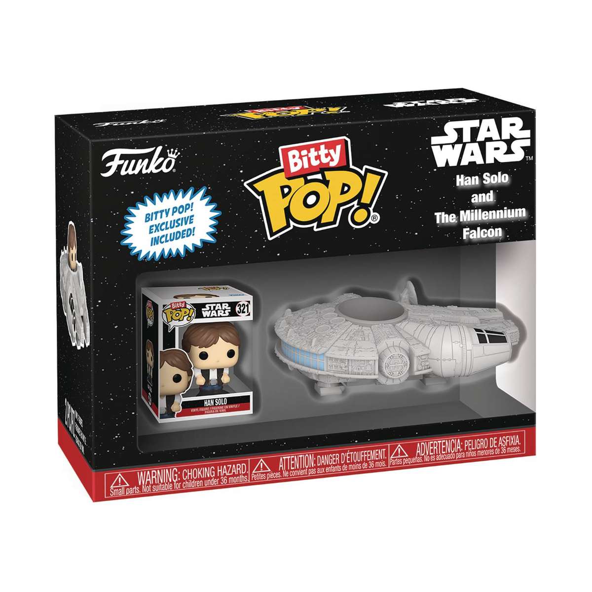 Funko! BITTY POP RIDE STAR WARS HAN SOLO W/MILL FALCON