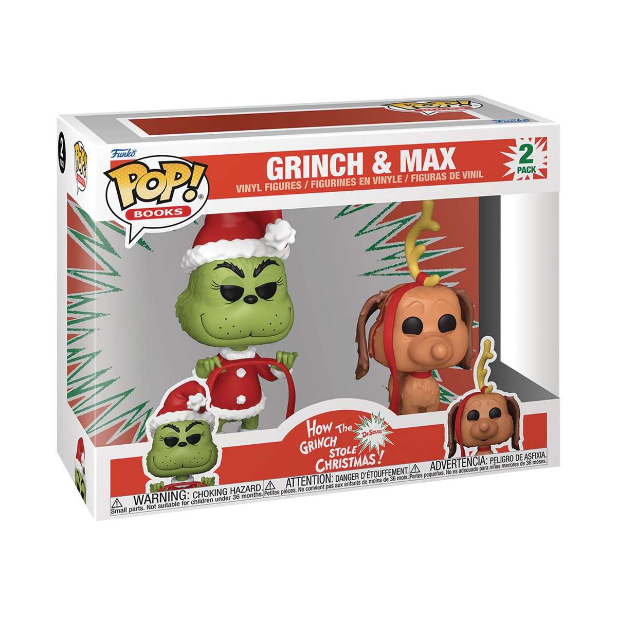 Funko! POP BOOKS GRINCH STOLE CHRISTMAS GRINCH W MAX 2PK VIN FIG