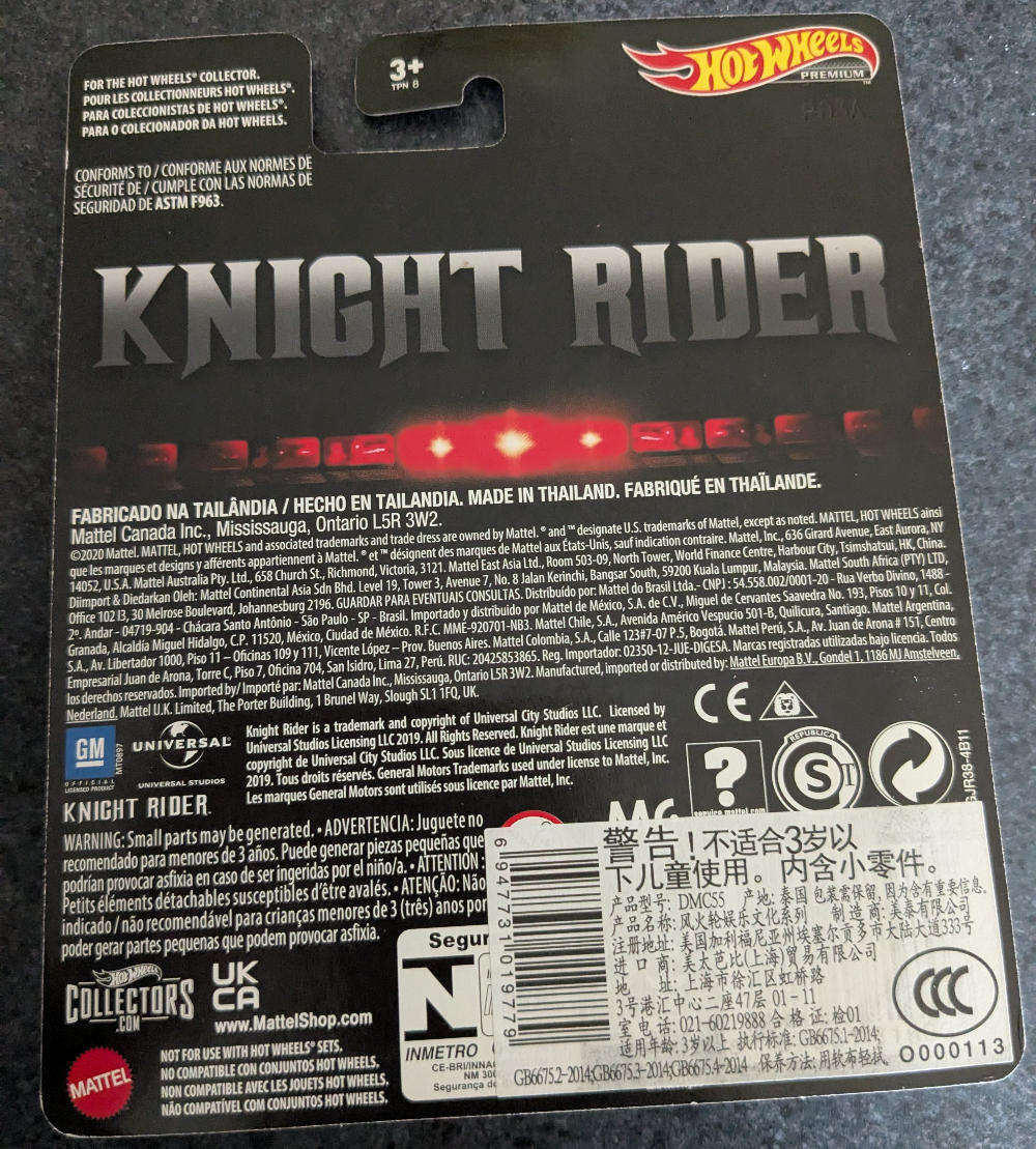 Hotwheels Knight Rider KITT Super Pursuit Mode car