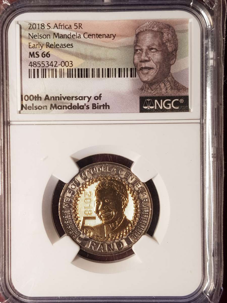 MS 66 NGC Graded 2018 R5 Mandela Centenary Early Releases