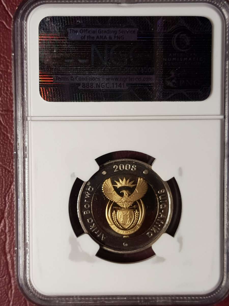 PF 68 Ultra Cameo NGC Graded 2008 RSA R5 - Mandela 90th Birthday