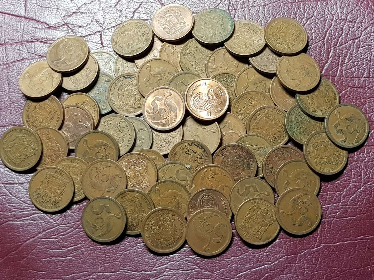A Lot Of 60 RSA 5 Cents - [Bid per coin to take all]