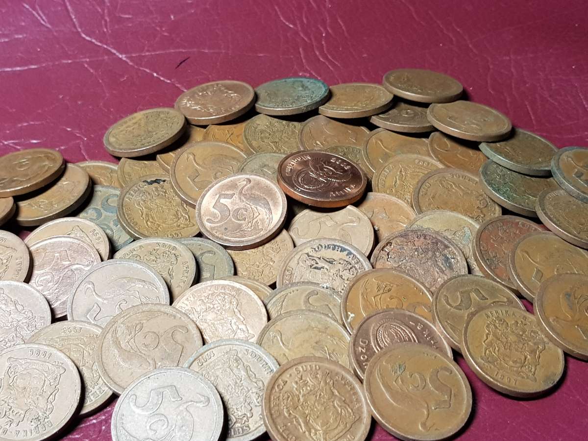 A Lot Of 60 RSA 5 Cents - [Bid per coin to take all]