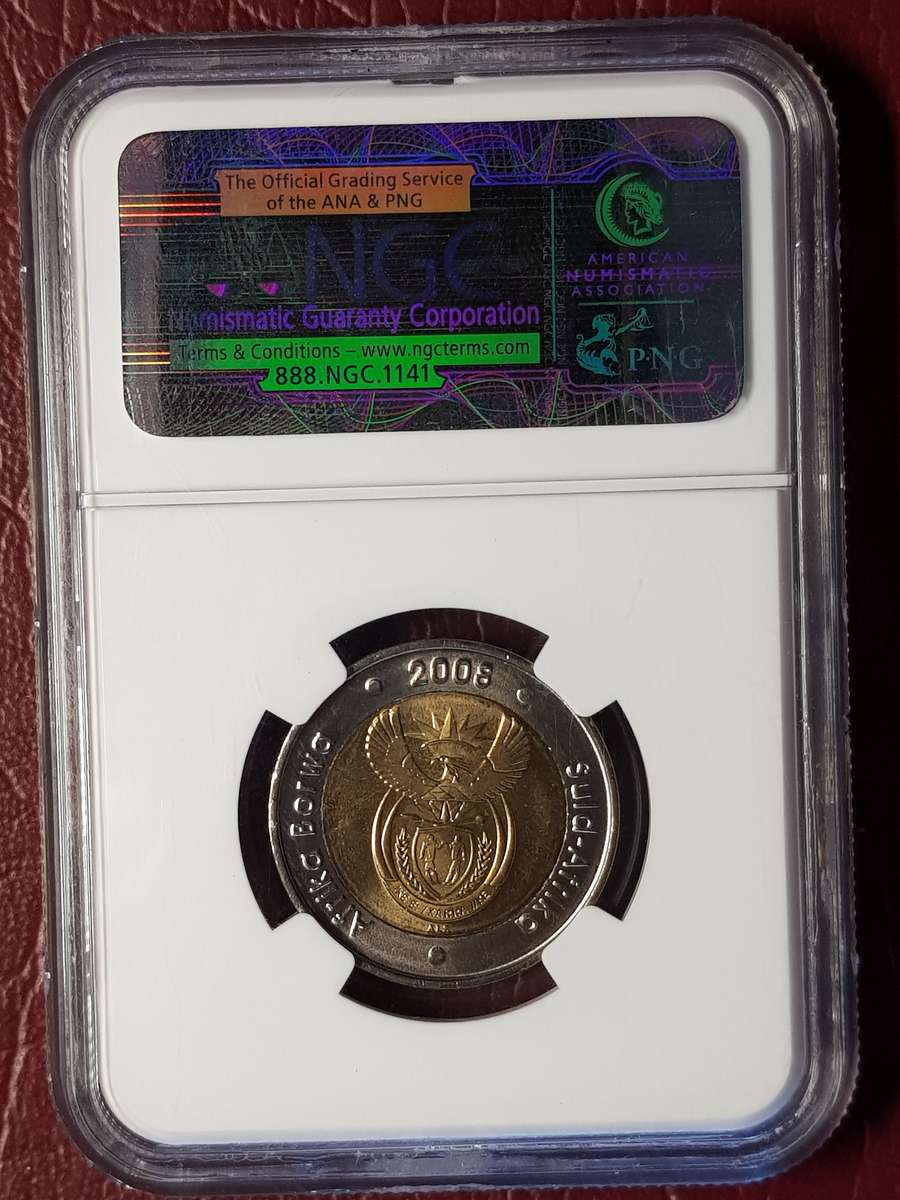 MS 66  2008 RSA R5 NGC Graded Mandela 90th Birthday