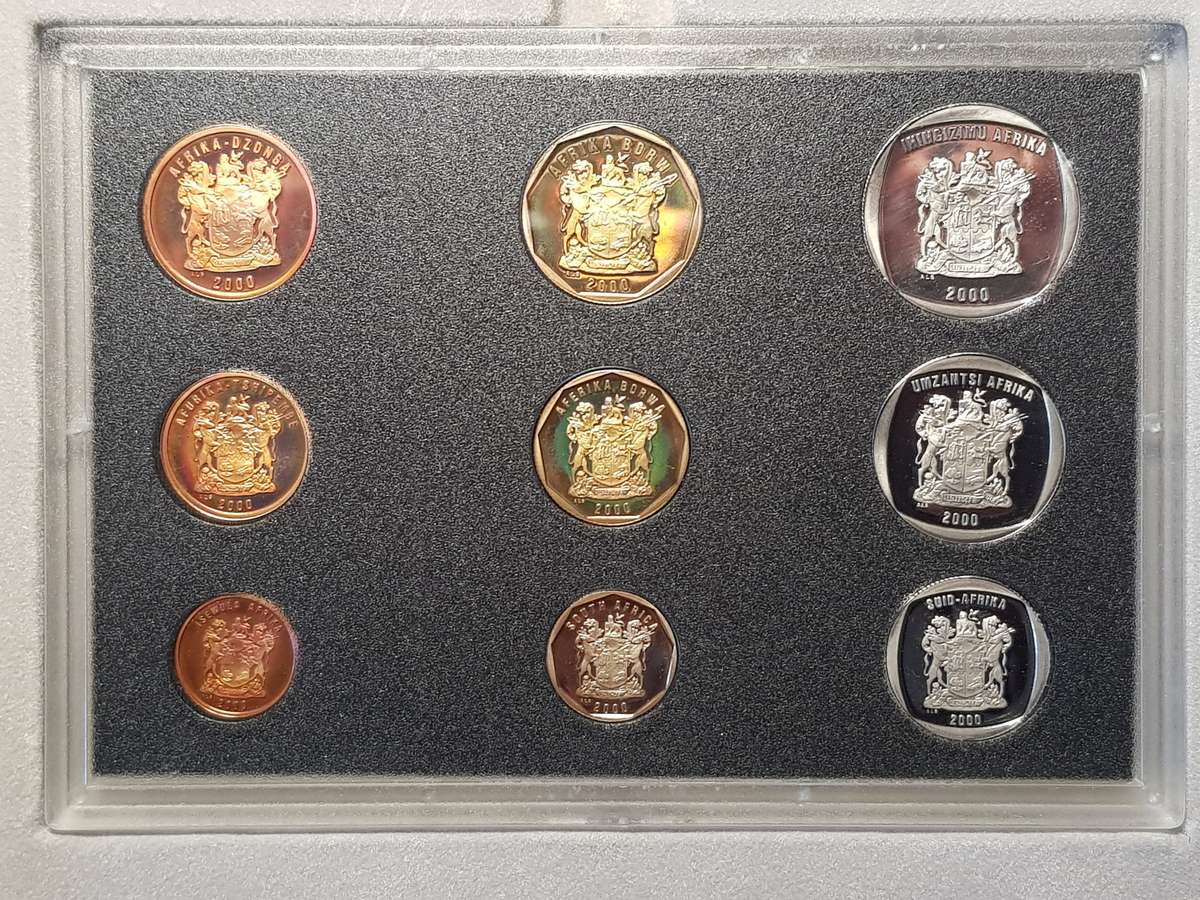 2000 RSA Proof Coin Set Old Coat Of Arms Capsuled In Original SAM Box