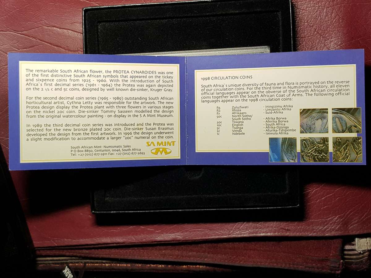 1998 RSA Proof Coin Set Capsuled In Original SAM Box