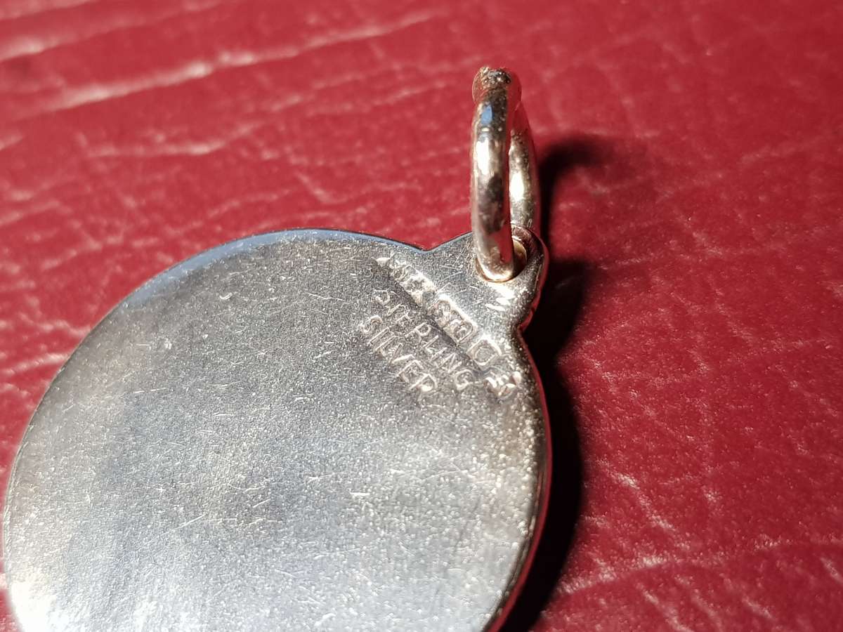 Lovely Genuine Sterling Silver St Christopher Pendant Very Good Condition -[Diameter 20 mm : 3,9 g]