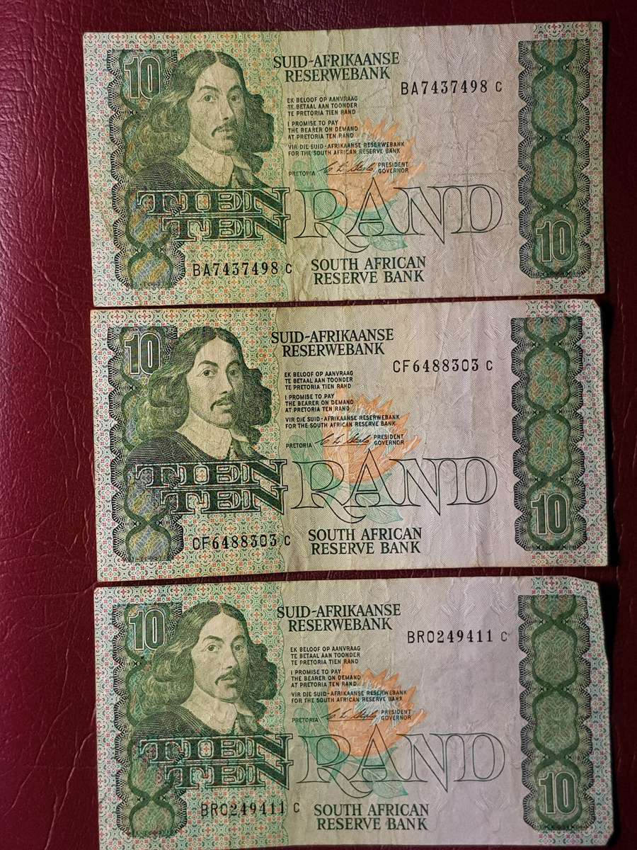 3 x RSA R10 Notes - C.L. Stals - [Bid per note to take all]
