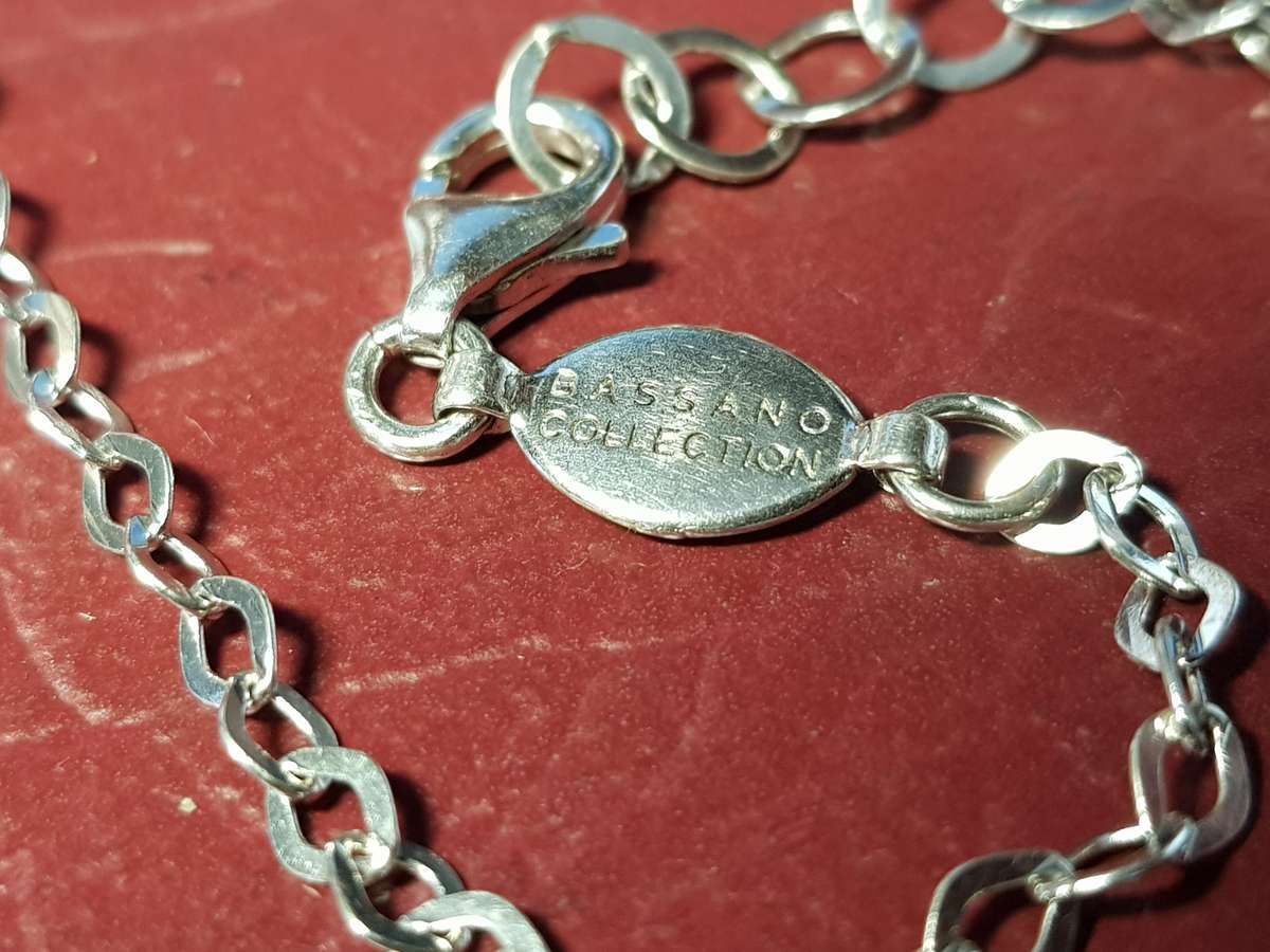 Lovely Genuine Solid Sterling Silver Bassano Necklace With Pendant in Excellent Condition - [5,9 g]