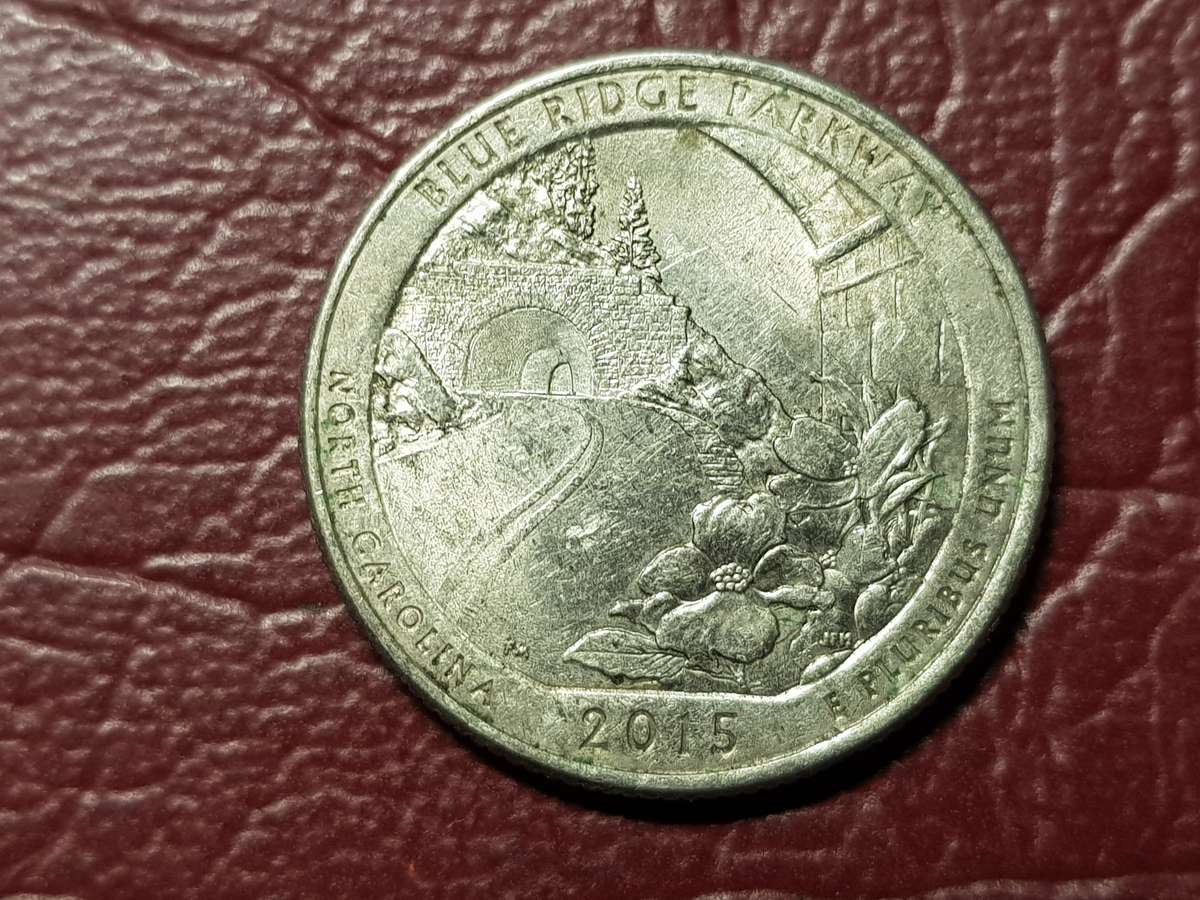 2015 USA ¼ Dollar "Washington Quarter" Blue Ridge Parkway, North Carolina