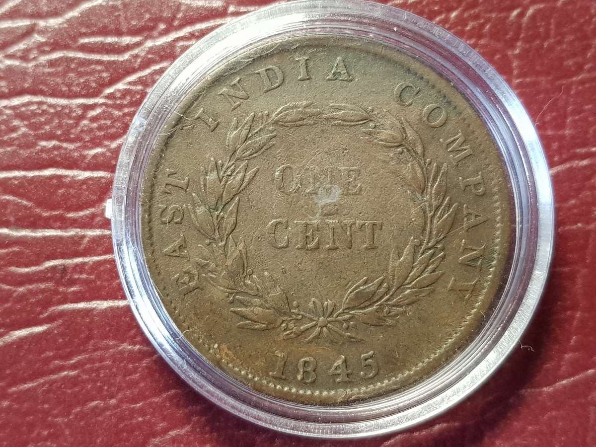1845 india Straits Settlements (British Malaysia) 1 Cent - Victoria