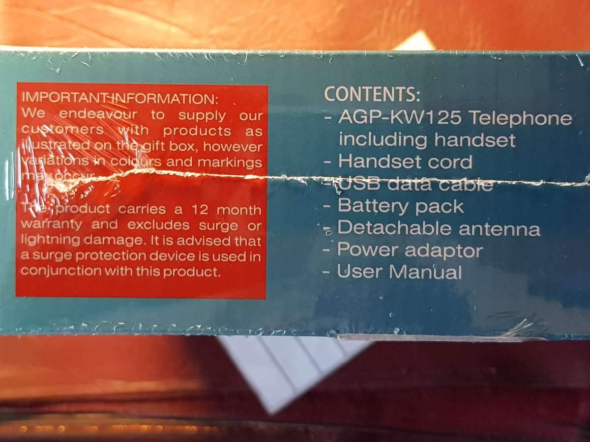 TELKOM FIXED WIRELESS PHONE AGP-KW125 SEALED NEW.*