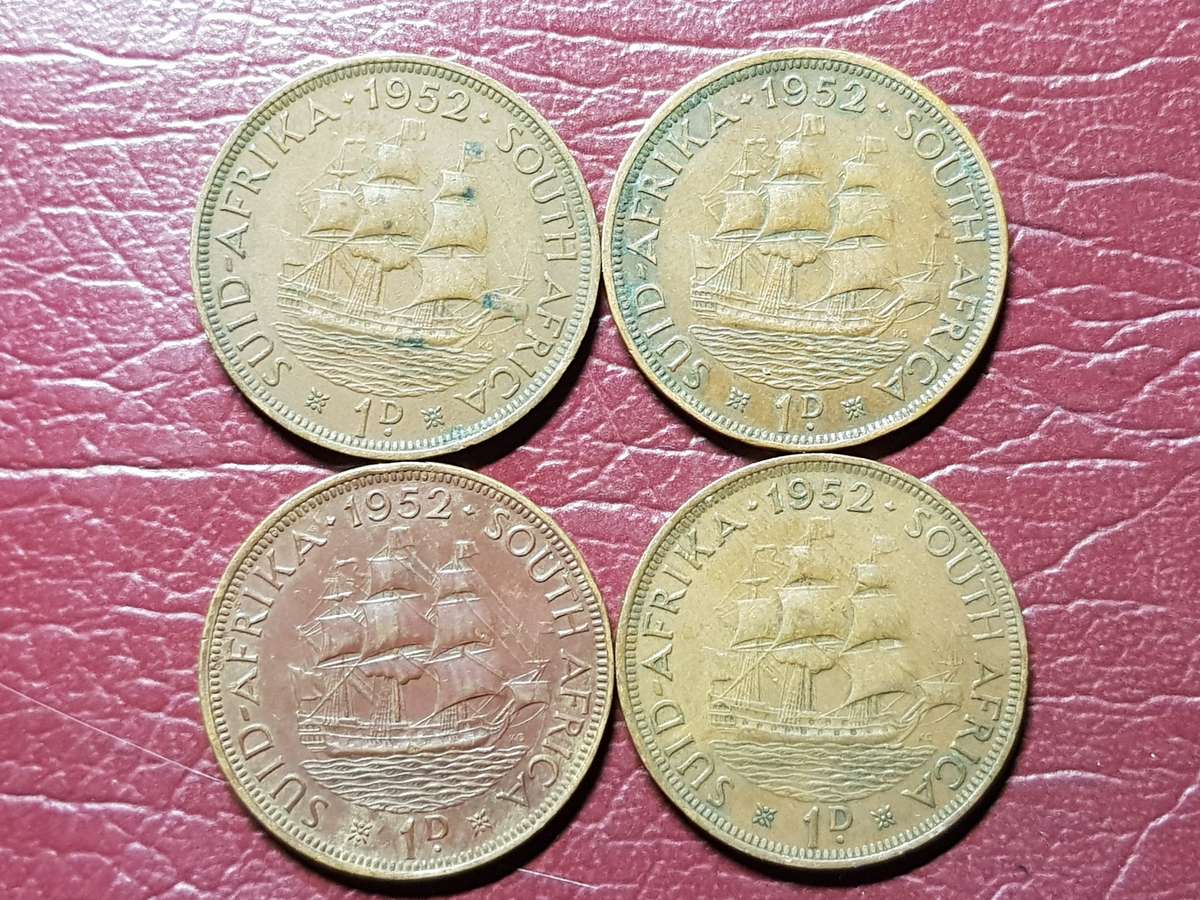 A Lot Of 4 x 1952 SA Union Pennies - [Bid per coin to take all]