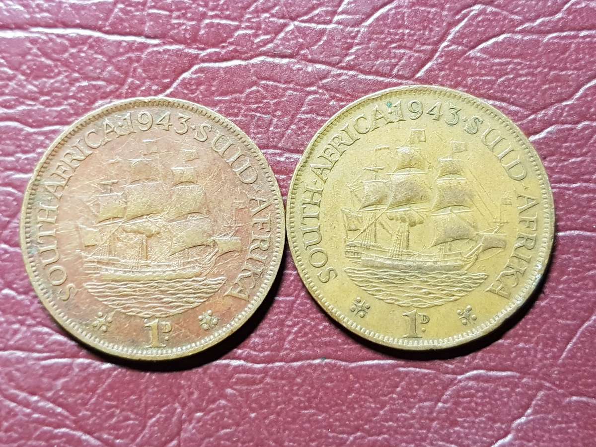 A Lot Of 2 x 1943 SA Union Pennies - [Bid per coin to take both]