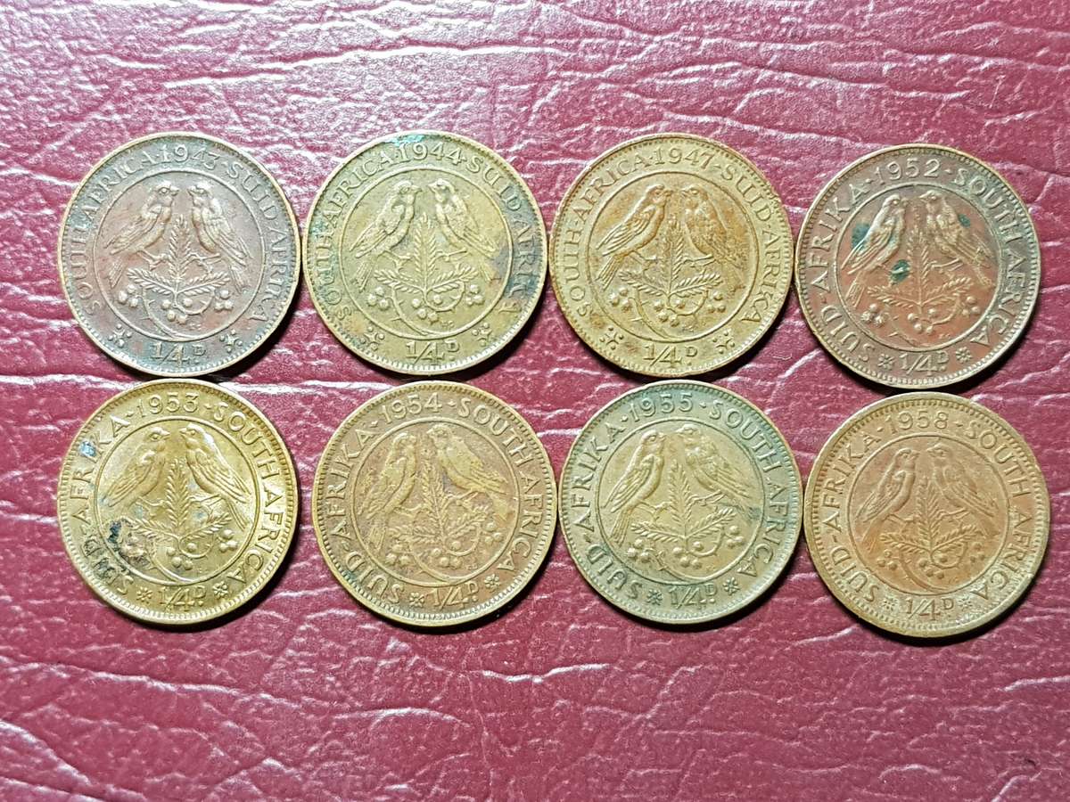 A Lot Of 8 x SA Union Quarter Pennies - Different dates - [Bid per coin to take all]