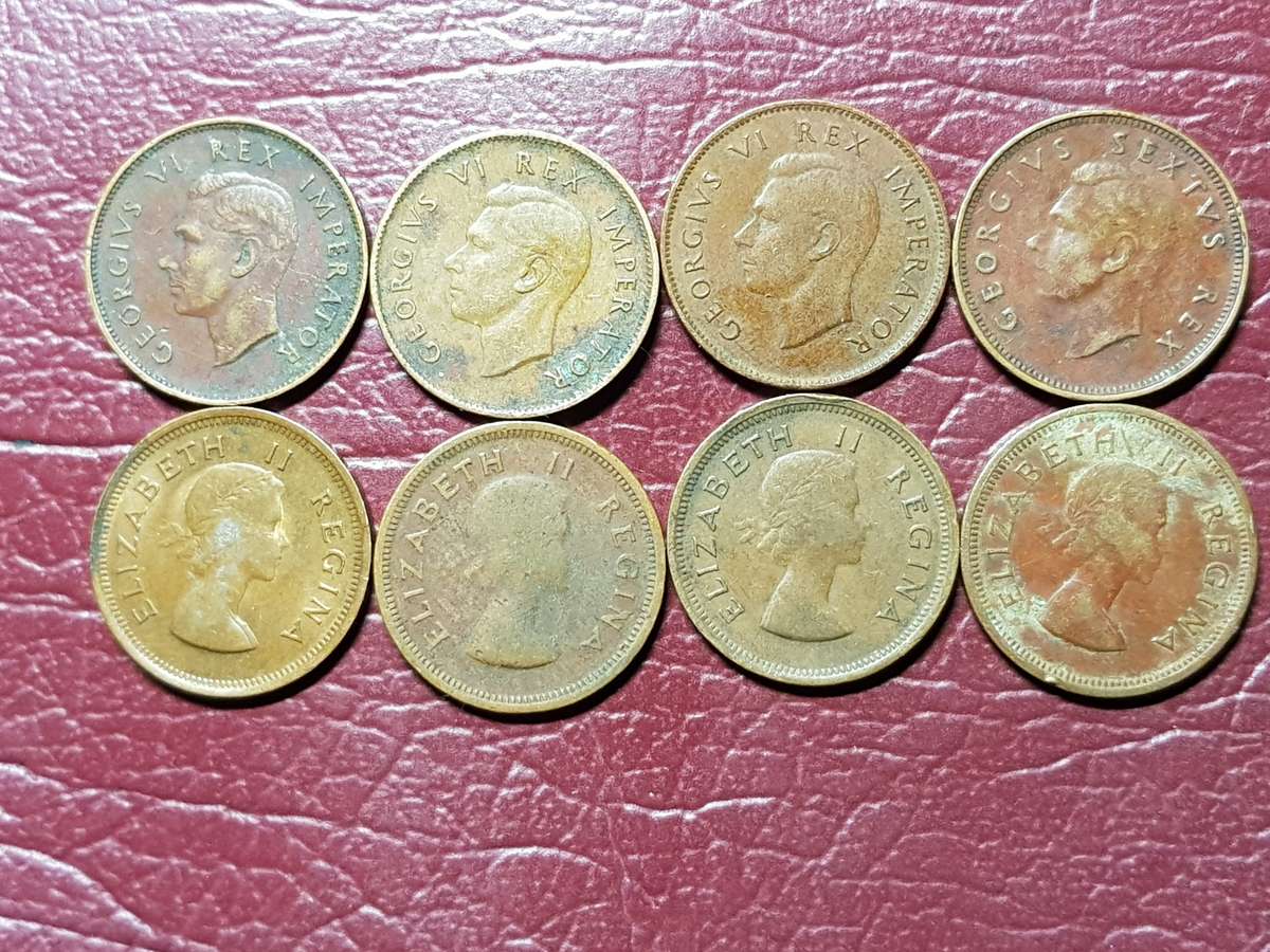 A Lot Of 8 x SA Union Quarter Pennies - Different dates - [Bid per coin to take all]