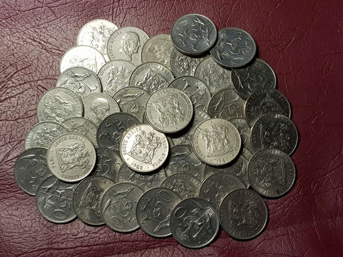 A Lot Of 46 x RSA Nickel 50 Cent Coins - [Bid per coin to take all]