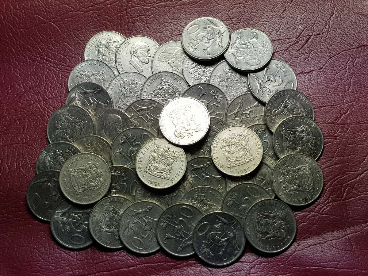 A Lot Of 46 x RSA Nickel 50 Cent Coins - [Bid per coin to take all]