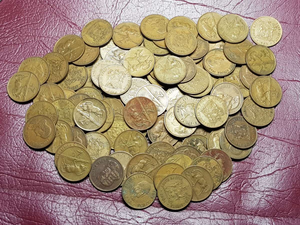 A Lot Of 100 RSA Bronze 2 Cents - [Bid per coin to take all]