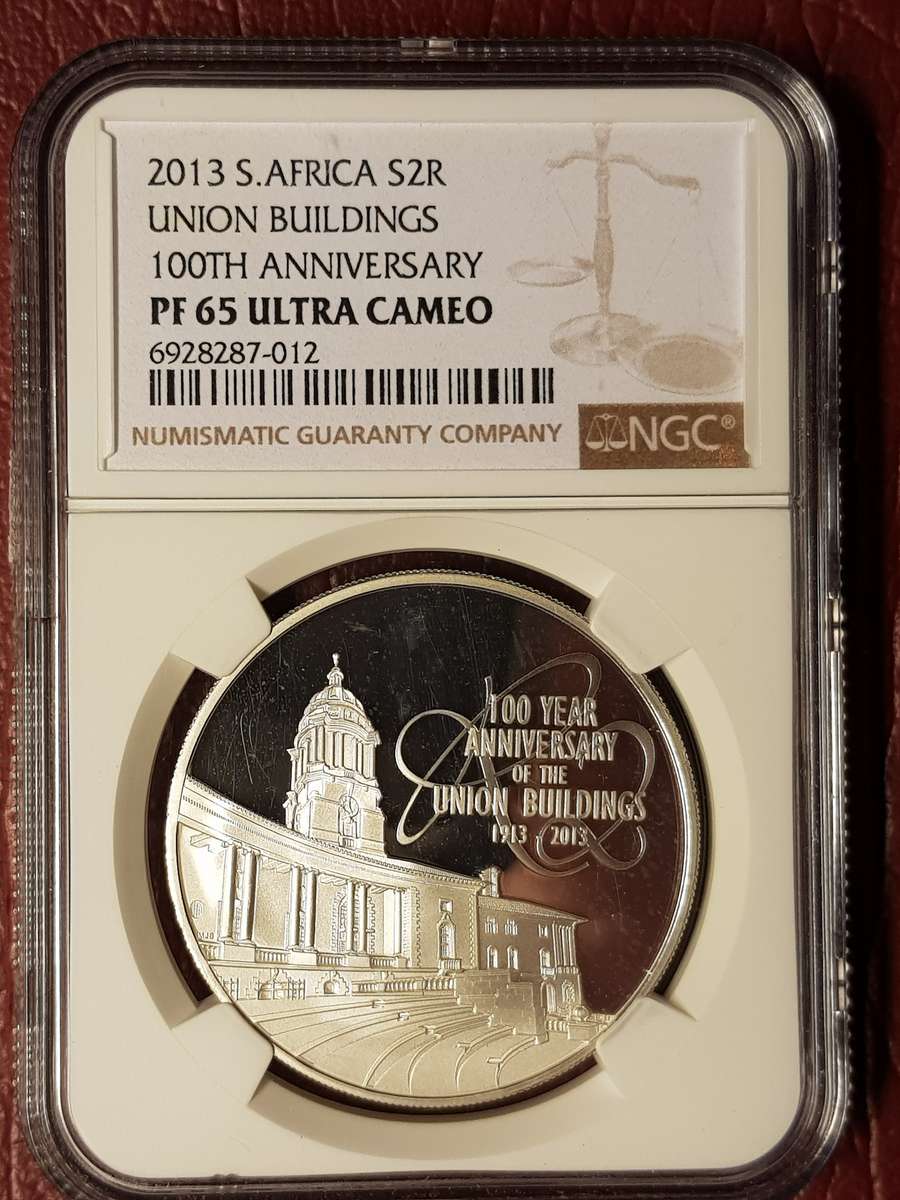 2013 RSA Silver R2 Union Buildings 100th Anniversary - NGC Graded Pf 65 Ultra Cameo