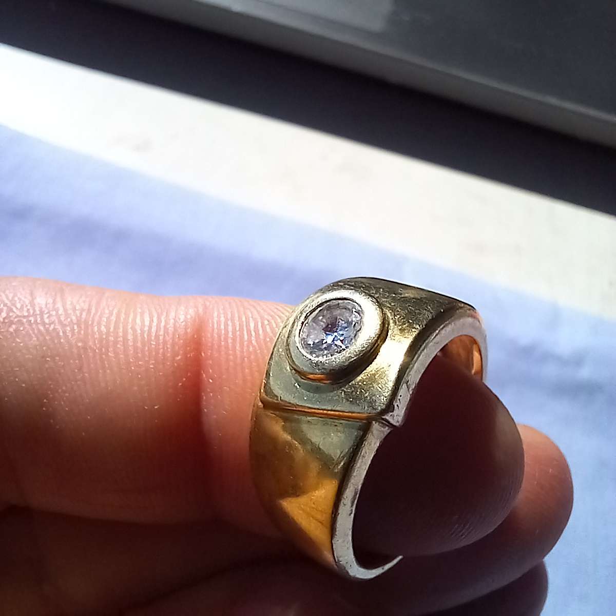 Brass and CZ dress/costume ring