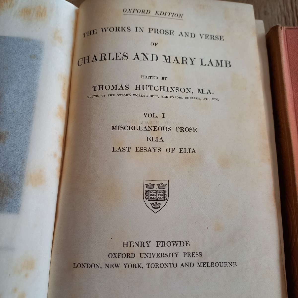 The combined works of Charles and Mary Lamb Volume 1 and 2. Vintage