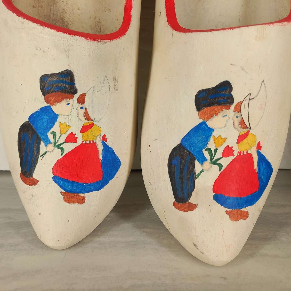 Vintage Dutch Wedding Clogs Wooden