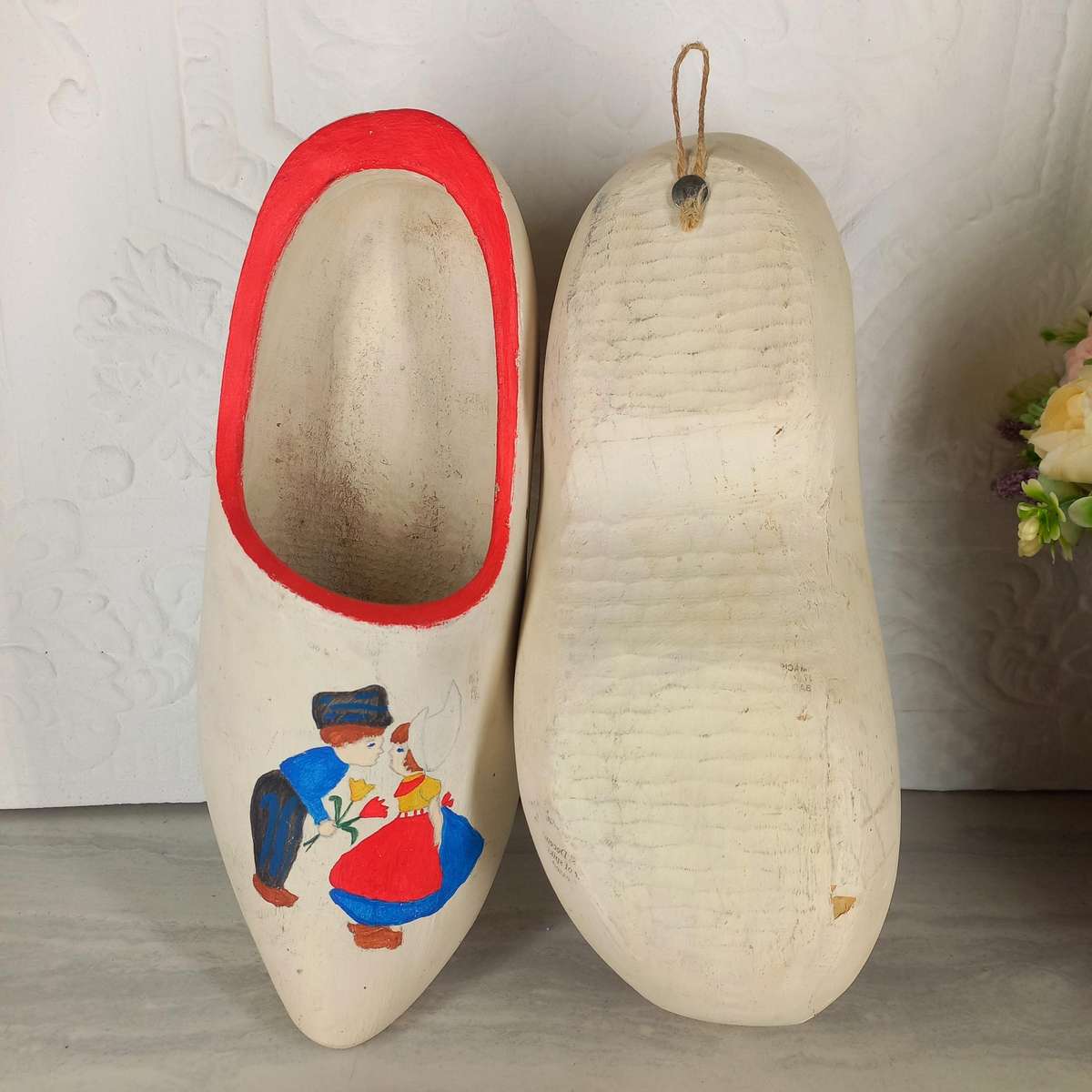 Vintage Dutch Wedding Clogs Wooden