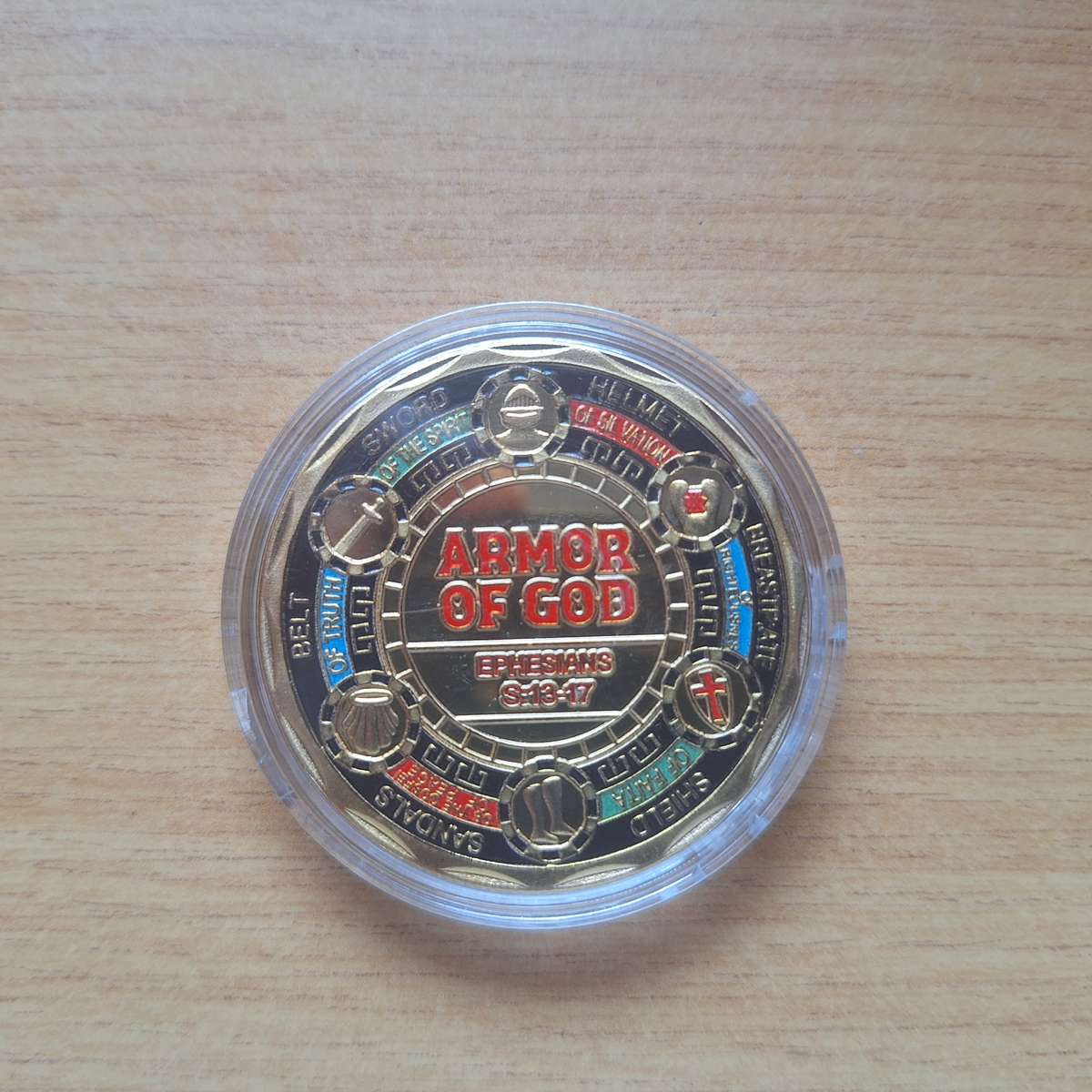 Replica Armor of God military challenge coin