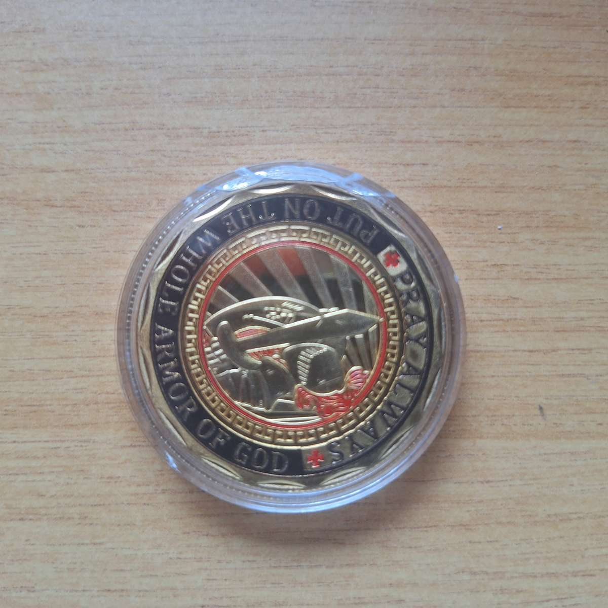 Replica Armor of God military challenge coin