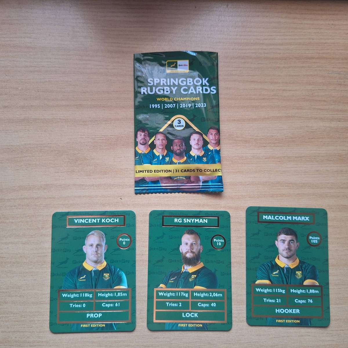 3x Pick and Pay new rugby cards