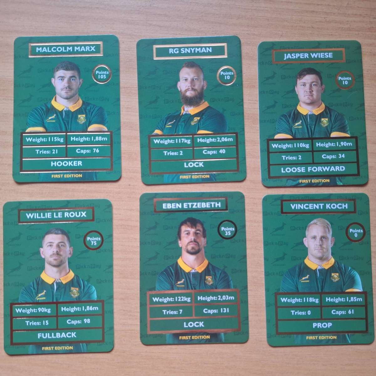 5 x new puck and pay rugby cards