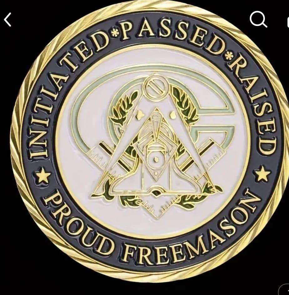 Masonic Free Mason Gold plated iron craft commemoretive replica coin in capsule