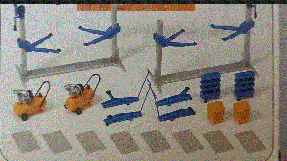 Garage Equipment Figurines for Scale 1/87   Die Cast Models  T/Make  New