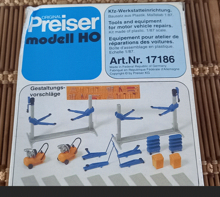 Garage Equipment Figurines for Scale 1/87   Die Cast Models  T/Make  New